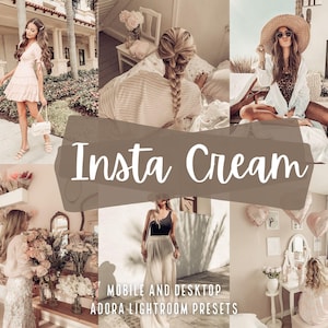 10 ajustes preestablecidos de crema para dispositivos móviles de Lightroom, ajustes preestablecidos para familias, ajustes preestablecidos de blogger beige, ajustes preestablecidos de tono cremoso para influencers, ajustes preestablecidos de moda para Instagram