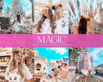 10 Lightroom-förinställningar för mobila enheter för temaparker, ljusa reseförinställningar för Instagram-influencers, livfulla färgglada förinställningar, förinställningar för utomhusbruk för familjer och datorer