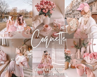 10 Coquette Mobile Lightroom Presets  Blogger Presets No filter Instagram Presets Aesthetic Presets,Minimal Presets, Soft Presets, Dng