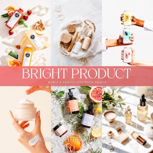 10 Product Lightroom Presets, Bright Product Presets, Clean, Bright Filters, Mobile & Desktop, Bright Products Photography