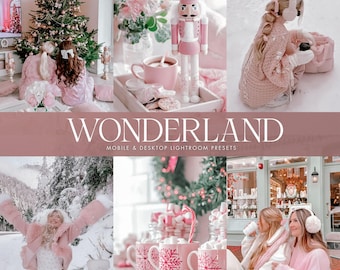10 Pink Christmas Lightroom Presets, Holiday Presets, Festive Presets, Outdoor Presets, Xmas Preset, Bright Family Presets, Cozy Presets