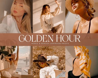 Golden Hour Lightroom Presets, Warm Tone Mobile & Desktop Filters