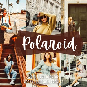 10 preset mobili Polaroid Lightroom, preset analogici, preset per pellicole, preset vintage per blogger, preset desktop con estetica retrò, Instagram
