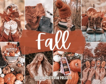 10 Fall Lightroom Presets, Instagram Presets, Mobile and Desktop, Warm Outdoor Autumn Presets, Halloween Instagram Aesthetic Presets, Dng