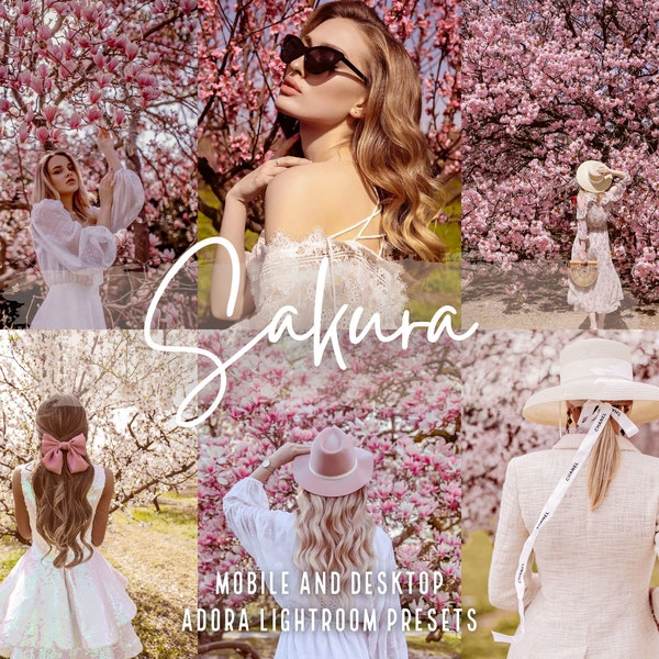 10 Sakura Lightroom Mobile Presets, Spring Soft Aesthetic Presets, Instagram Blogger Lightroom Presets, Bright Clean Outdoor Photography