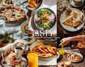 10 Tasty Lightroom Presets Mobile, Food Blogger Presets Lightroom, Instagram Presets, Vibrant Food Presets, Bar Presets, Bright Food Presets