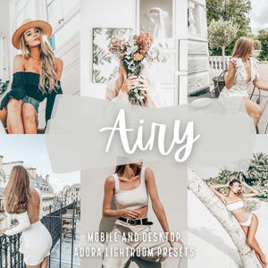 10 Light Airy Presets Lightroom Mobile, Mobile Lightroom Presets, Bright Presets, Clean Presets, Natural Presets, Aesthetic Presets