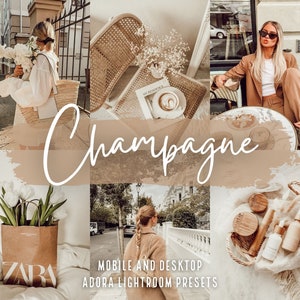10 Champagne Lightroom Presets Beige Blogger Presets Instagram Presets Mobile Presets Natural Presets Aesthetic Presets Influencer No filter