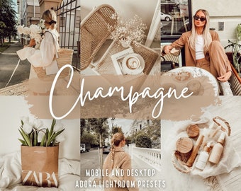 10 Champagner Lightroom Presets Beige Blogger Presets Instagram Presets Mobile Presets Natural Presets Aesthetic Presets Influencer Kein Filter