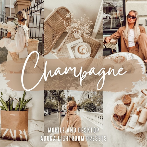 10 Champagner Lightroom Presets Beige Blogger Presets Instagram Presets Mobile Presets Natural Presets Aesthetic Presets Influencer Kein Filter