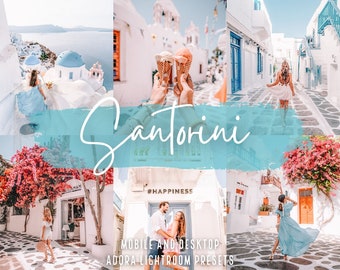 10 Santorini-Voreinstellungen für Lightroom Mobile, Desktop-Voreinstellungen, lebendige Reise-Blogger-Voreinstellungen, Vsco-Voreinstellungen, Instagram-Voreinstellungen, Influencer-Voreinstellungen