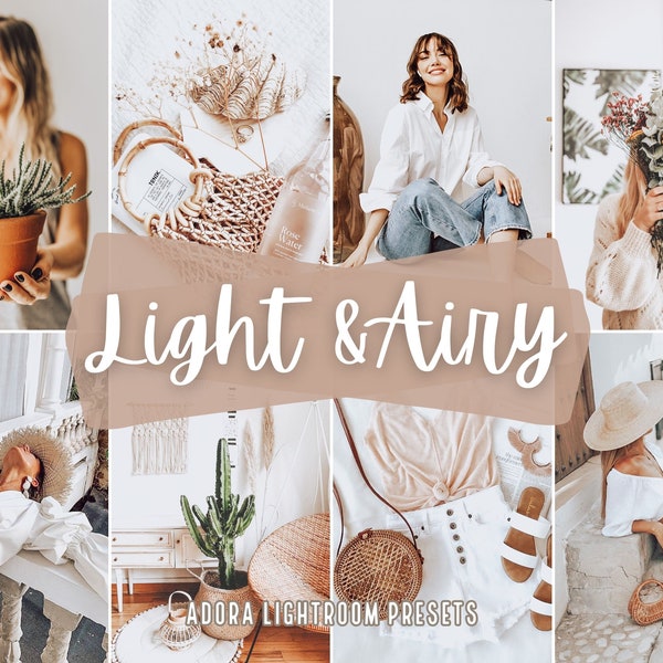 10 Light & Airy Presets Mobile Lightroom, Bright Clean Blogger, Instagram Preset Lightroom, Natural Presets, Iphone Presets, Indoor Presets