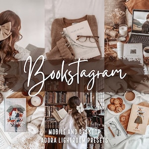 10 Bookstagram Lightroom Presets, Mobile and Desktop Presets, Warm Academia Filter, Aesthetic Presets, Book Presets, Instagram Preset, Vsco image 1