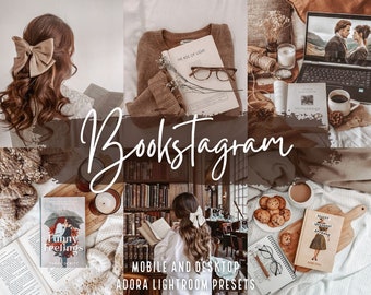 10 Bookstagram Lightroom-Presets, Mobile- und Desktop-Presets, Warm Academia-Filter, ästhetische Presets, Buch-Presets, Instagram-Preset, Vsco