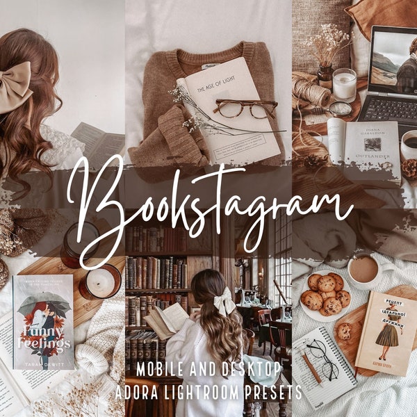 10 Bookstagram Lightroom Presets, Mobile  and Desktop Presets, Warm Academia Filter, Aesthetic Presets, Book Presets, Instagram Preset, Vsco