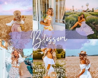 10 Blossom Mobile Lightroom Presets, Bright Blogger Presets, Natural Presets, Summer Presets, Mobile & Desktop Presets, Instagram Presets