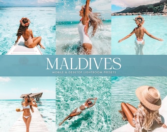 10 Mobile Presets Lightroom, Lebendige Strand Voreinstellungen, Sommer Voreinstellung, Helle Blogger Voreinstellungen, Reise Voreinstellung, Instagram Voreinstellungen, Malediven Voreinstellung