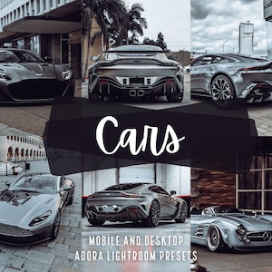 10 ajustes preestablecidos de Lightroom para coches, ajustes preestablecidos para móviles y ordenadores, ajustes preestablecidos de Instagram para coches de lujo, ajustes preestablecidos de carreras de coches con un toque de humor, ajustes preestablecidos de estética automotriz