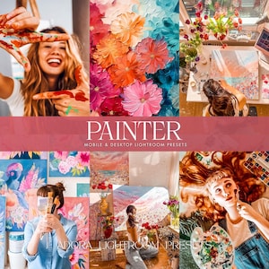 10 förinställningar Lightroom, Vibrant Artist-förinställningar, Bright Art-förinställning, Fine Art-filter, Art Crafts-förinställningar, Mobile Lightroom-förinställning, Color-förinställning