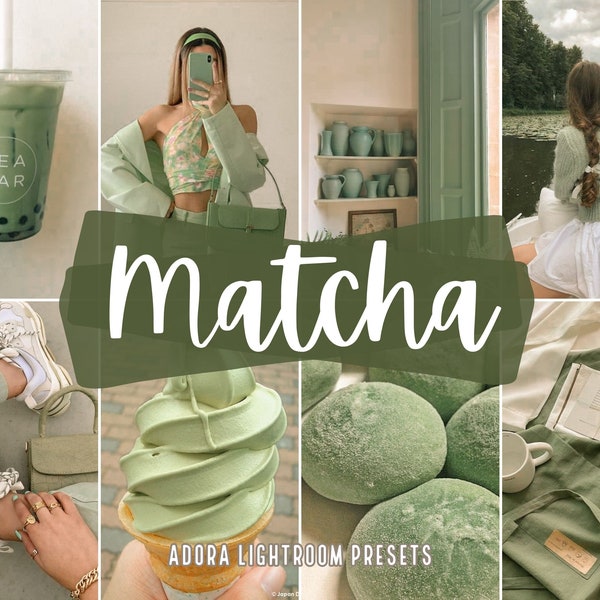 10 Matcha Preset Lightroom Mobile, Green Pastel Presets, Instagram Preset, Mint Travel Blogger, Summer Preset, Bright Airy Influencer Preset