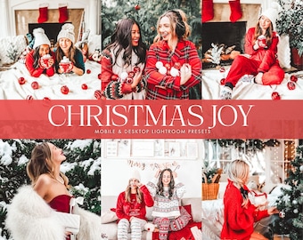 10 Christmas Presets Lightroom, Red Christmas Presets, Winter Presets, Holiday Presets, Bright Christmas Presets, Mobile & Desktop Presets