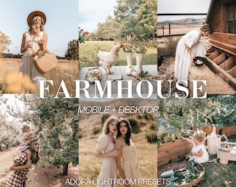 10 Farmhouse Lightroom Presets, Outdoor Rustic Mobile and Desktop Presets, Warm Fall Presets, Earthy Blogger Presets, Country Presets, Dng