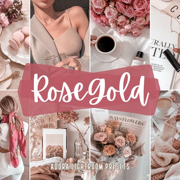 10 Rose Gold Lightroom Mobile and Desktop Presets, Pink Pastel Presets, Instagram Presets, Blogger Presets, Cotton Candy Preset, Rose Preset