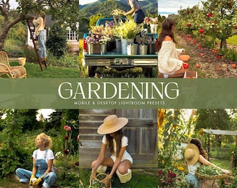Gardening Lightroom Presets: Mobile & Desktop, Bright Green Botanical Filters