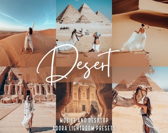 10 Wüsten-Voreinstellungen Lightroom, Reise-Blogger-Voreinstellungen, Mobil- und Desktop-Voreinstellungen, Arizona Sahara Warm Desert-Voreinstellungen, Instagram-Voreinstellungen, Dng