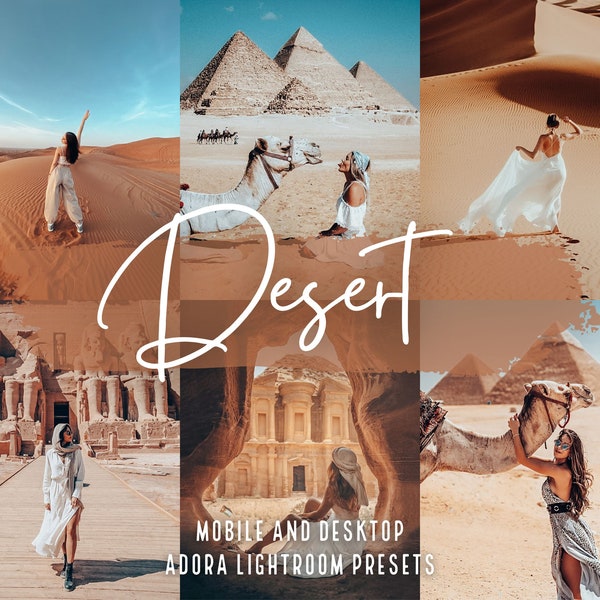 10 Desert Presets Lightroom, Travel Blogger Presets, Mobile & Desktop Presets, Arizona Sahara Warm Desert Presets, Instagram Presets, Dng