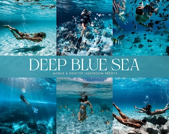 Underwater Photography Lightroom Presets, Snorkeling, Ocean (Mobile + Desktop DNG XMP)