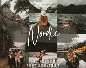 10 Nordic Presets Lightroom, Moody Travel Blogger Presets, MObile and Desktop Presets, Nature Presets, Outdoor Presets, Vsco Filters, Dng