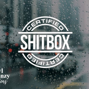 Zertifizierter Shitbox-Vinyl-Autoaufkleber | Laptop Aufkleber