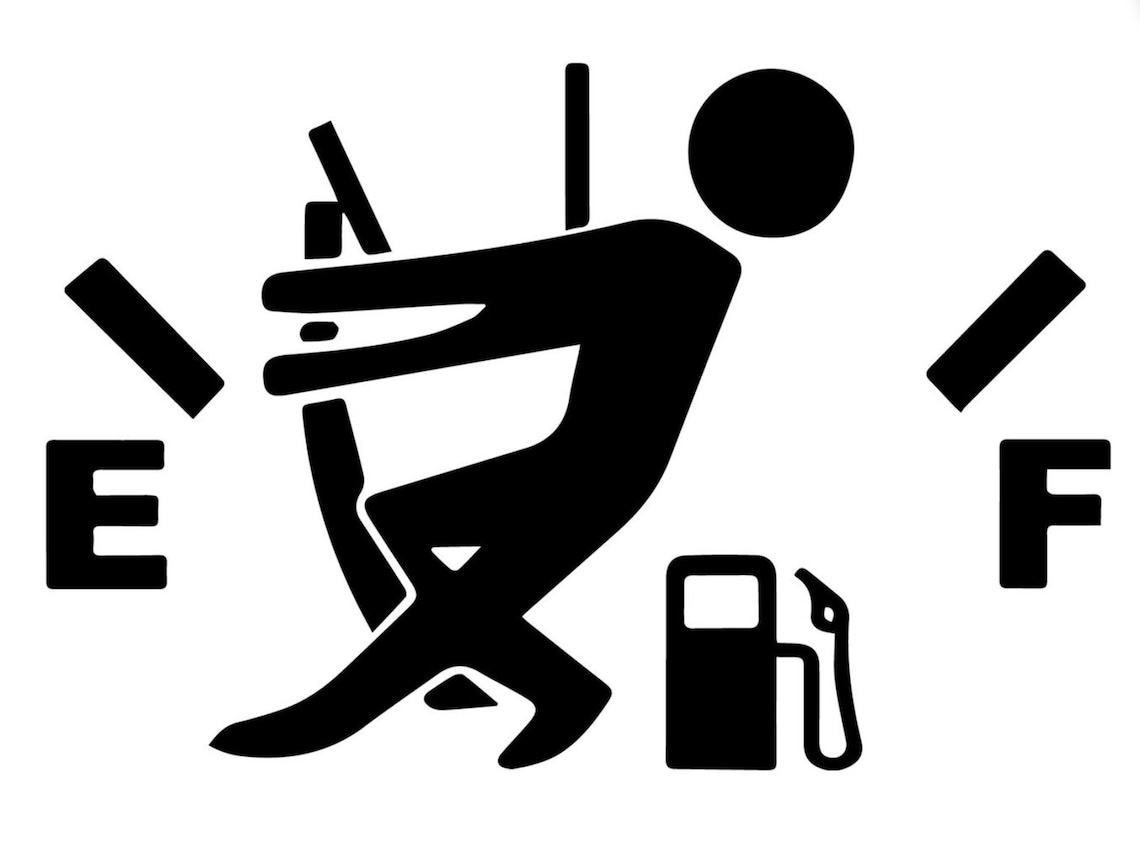 Man Pulling Gas Needle Empty to Full Vinyl Decal Funny Etsy