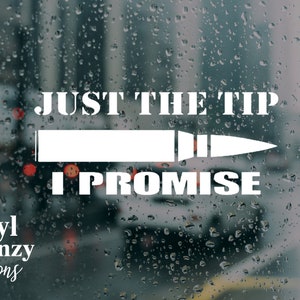 Just the tip I promise | Just the tip decal | funny decal | bumper sticker