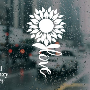 Sunflower Love vinyl car decal | sunflower sticker | laptop sticker | water bottle sticker | vinyl decal