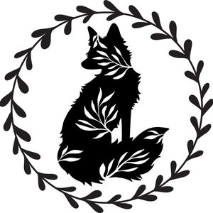 Fox laurel permanent adhesive vinyl decal for vehicle | bumper sticker | weatherproof | foxie | outdoors decal