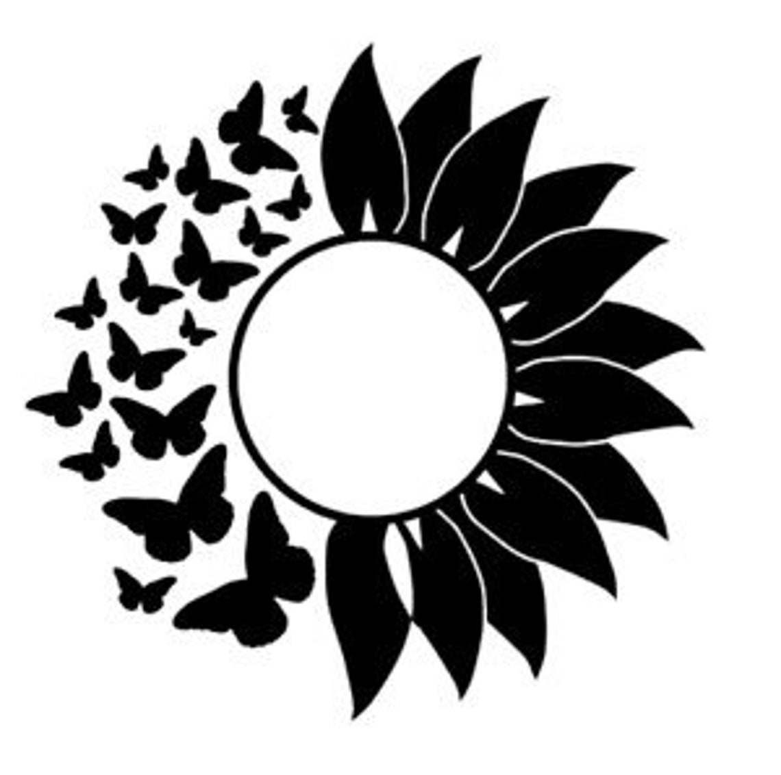 Sunflower and butterfly decal Etsy