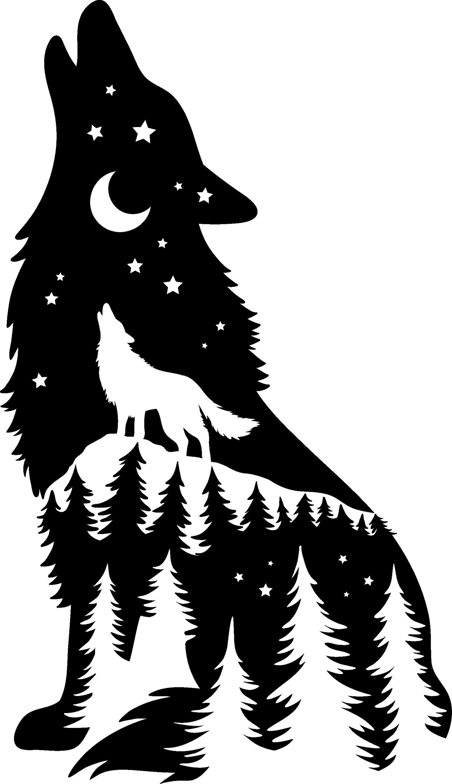 Howling Wolf Moon Wilderness Vinyl Decal Camping Lover - Etsy