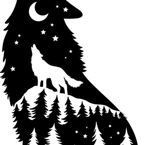 Howling Wolf Moon Wilderness Vinyl Decal Camping Lover - Etsy