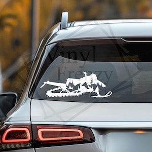 Naklejka winylowa na skuter śnieżny | naklejka na skuter śnieżny | naklejka na przyczepę | naklejka na laptopa | naklejka z yeti