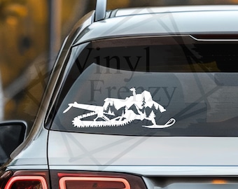 Snowmobile vinyl decal | snowmobile sticker | trailer sticker | laptop sticker | yeti sticker