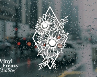 Sunflower Diamond Vinyl Decal | Laptop, Car, Water Bottle Sticker