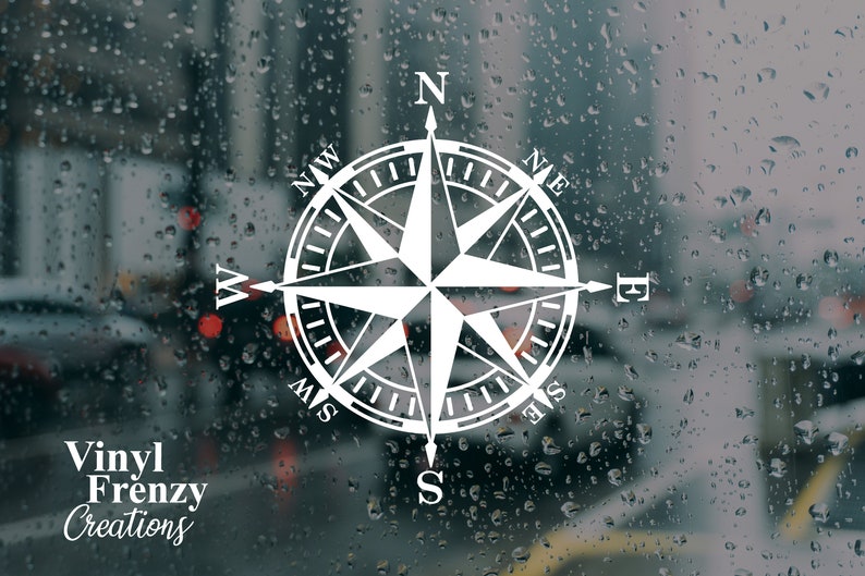Compass Rose Vinyl Decal for Vehicle. Compass Decal Sticker Etsy
