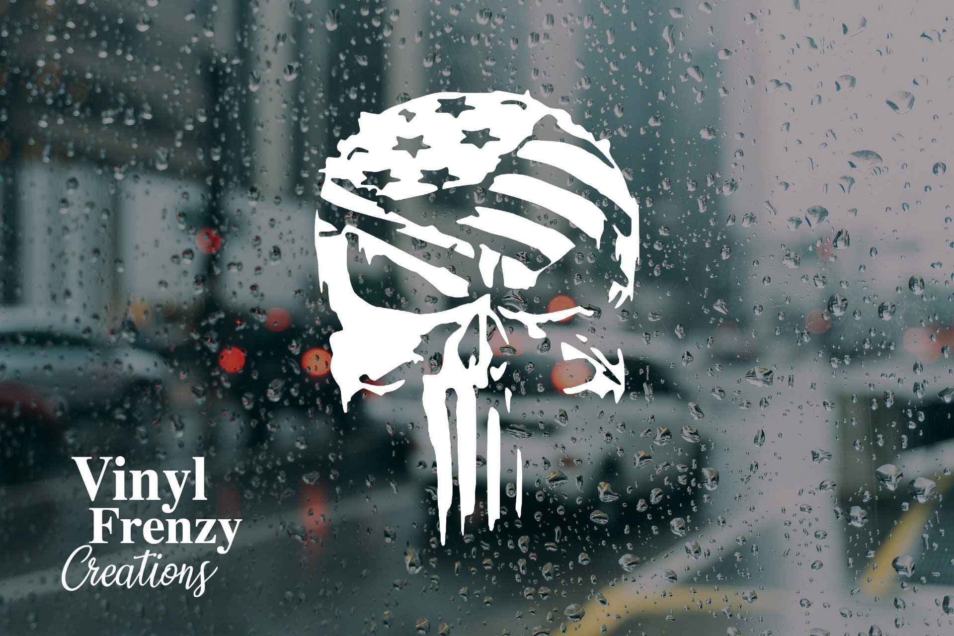 2x Skull Auto Aufkleber, Totenkopf Sticker Schädel, Punisher