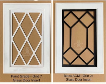 CABINET DOOR MULLION Inserts- up to 16"w X 32"h - Bathroom Doors - Glass or Flat Panel - Insert or Overlay