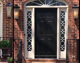 SIDELIGHT DOOR MULLIONS Up to 26"w X 65"h - Easy to Install - Entrance Door Overlay Accents - Interior or Exterior