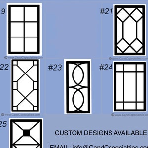 CUSTOM MULLION INSERTS - Kitchen Cabinet Doors - up to 16&quot;w X 32&quot;h - Glass or Flat Panel - Insert or Overlay