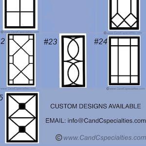 OVERSIZED MULLION INSERTS Up to 26&quot;w X 65&quot;h -Kitchen Cabinet Doors -Glass or Flat Panel - Drop in for Tall Doors, Curio, Entrance Doors +
