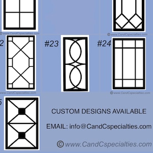 KITCHEN GRID INSERTS - Kitchen Mullions for Cabinet Doors - up to 16&quot;w X 32&quot;h - Glass or Flat Panel - Insert or Overlay